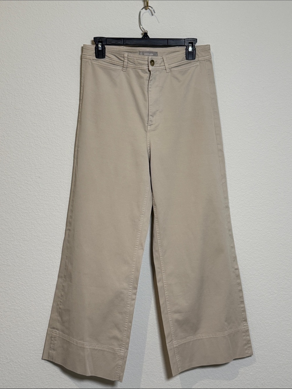 Everlane Lightweight Tan Khaki Wide-Leg Chino Pants